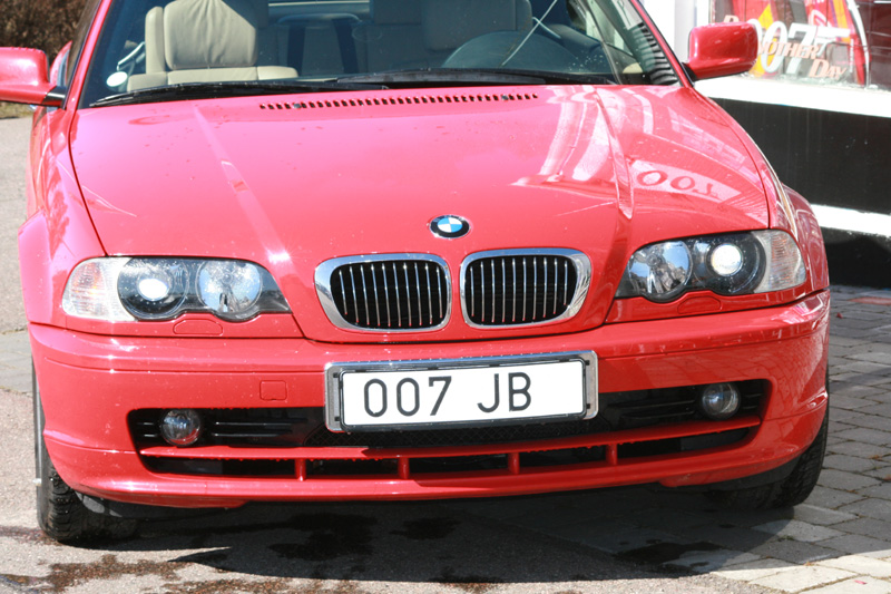 007 JB BMW 323 Ci Cabriolet (2000) Tillverkad 200007  registrations plate 007 JB 
