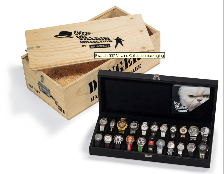  Swatch 007 Villain Collection Wooden Box 