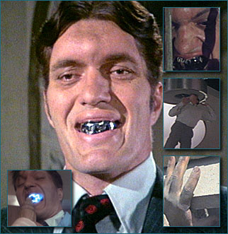 Jaws Played by: Richard Kiel.  Richard Kiel could only wear the metal teeth for a few minutes at a time because they hurt so much.