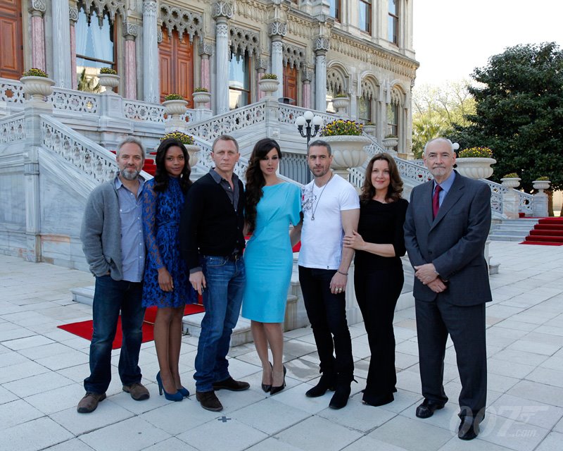 SKYFALL's Daniel Craig joined by Sam Mendes, Naomie Harris, Bérénice Marlohe, Ola Rapace and producers Michael G. Wilson and Barbara Broccoli 